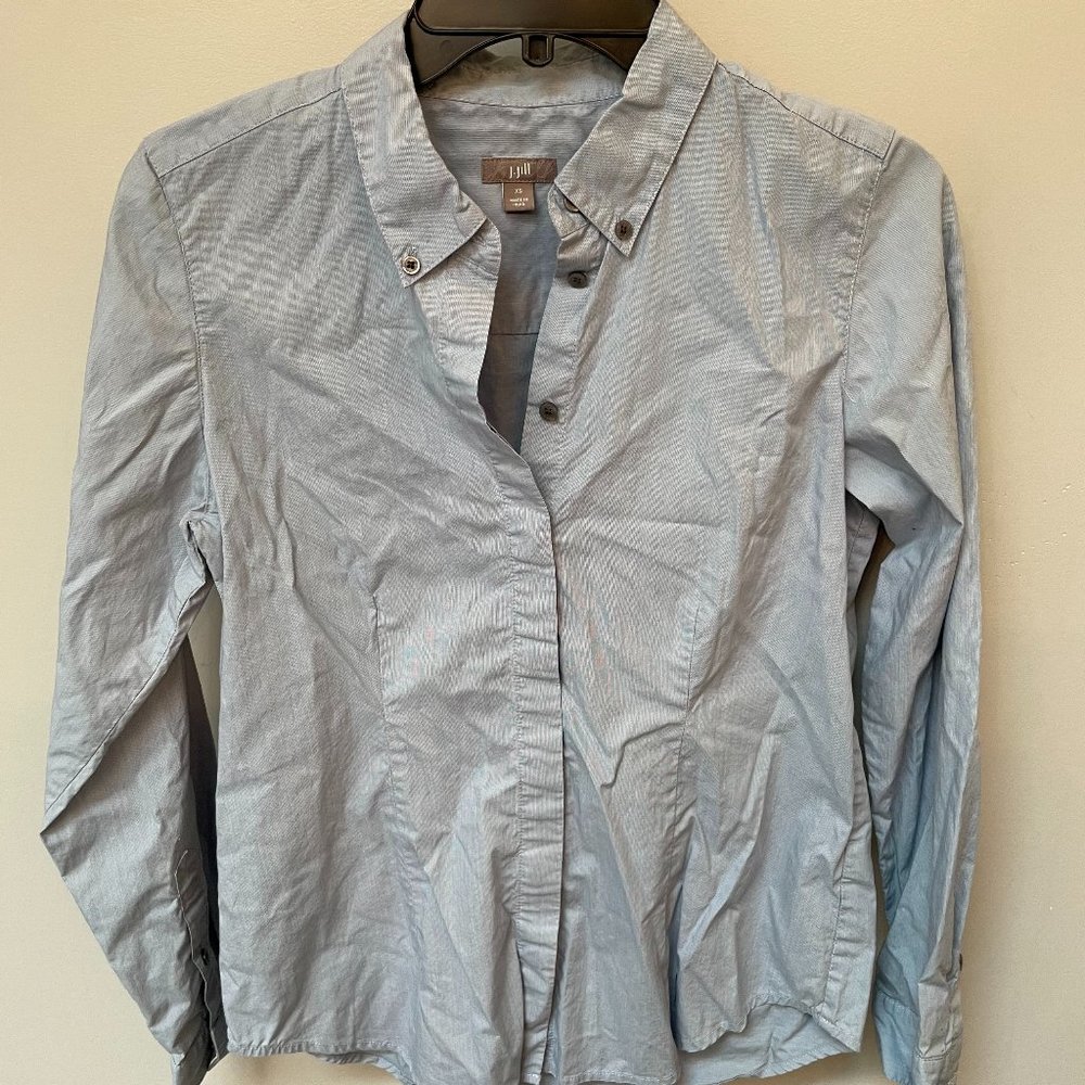 J Jill Light Blue Button Up Women's Top - Size XS